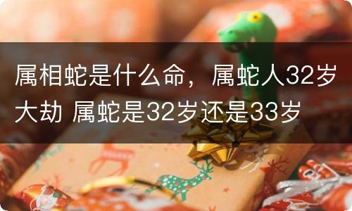 属相蛇是什么命，属蛇人32岁大劫 属蛇是32岁还是33岁