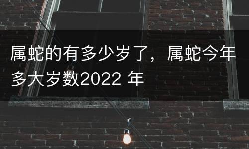 属蛇的有多少岁了，属蛇今年多大岁数2022 年