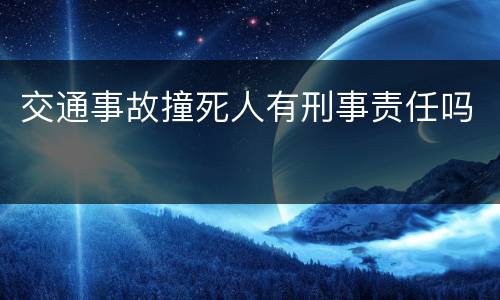 交通事故撞死人有刑事责任吗