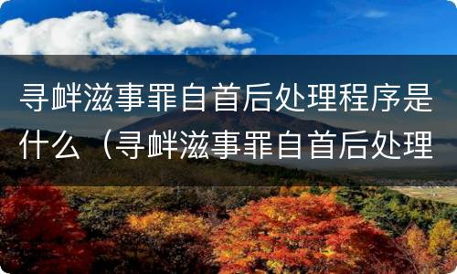 寻衅滋事罪自首后处理程序是什么（寻衅滋事罪自首后处理程序是什么样的）