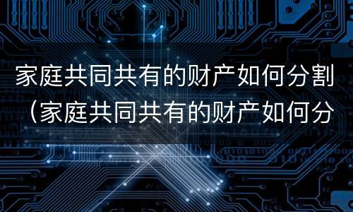 家庭共同共有的财产如何分割（家庭共同共有的财产如何分割 贡献家庭成员）