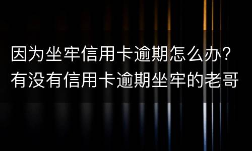 因为坐牢信用卡逾期怎么办? 有没有信用卡逾期坐牢的老哥