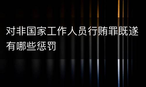 对非国家工作人员行贿罪既遂有哪些惩罚