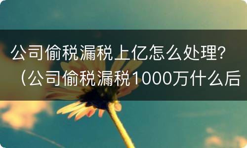 公司偷税漏税上亿怎么处理？（公司偷税漏税1000万什么后果）