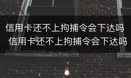 信用卡还不上拘捕令会下达吗 信用卡还不上拘捕令会下达吗怎么办