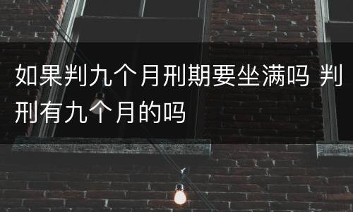 如果判九个月刑期要坐满吗 判刑有九个月的吗