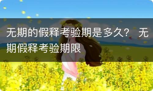 无期的假释考验期是多久？ 无期假释考验期限