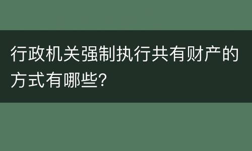 行政机关强制执行共有财产的方式有哪些？