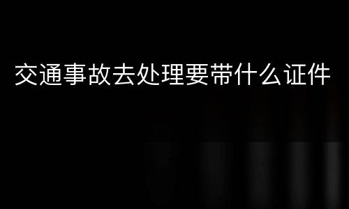 交通事故去处理要带什么证件