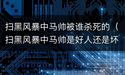 扫黑风暴中马帅被谁杀死的（扫黑风暴中马帅是好人还是坏人）