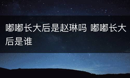 嘟嘟长大后是赵琳吗 嘟嘟长大后是谁