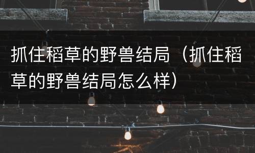 抓住稻草的野兽结局（抓住稻草的野兽结局怎么样）