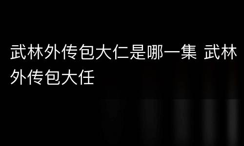 武林外传包大仁是哪一集 武林外传包大任