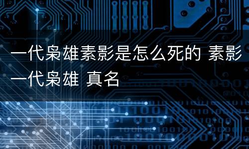 一代枭雄素影是怎么死的 素影一代枭雄 真名