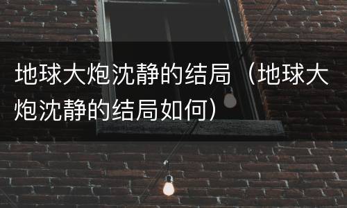 地球大炮沈静的结局（地球大炮沈静的结局如何）