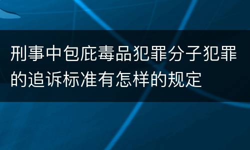 刑事中包庇毒品犯罪分子犯罪的追诉标准有怎样的规定