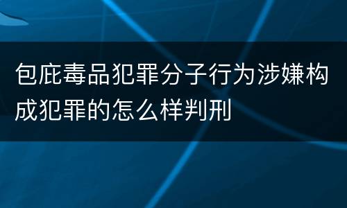 包庇毒品犯罪分子行为涉嫌构成犯罪的怎么样判刑