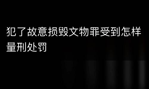 犯了故意损毁文物罪受到怎样量刑处罚