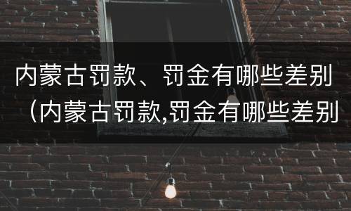 内蒙古罚款、罚金有哪些差别（内蒙古罚款,罚金有哪些差别呢）