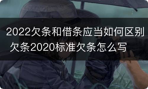 2022欠条和借条应当如何区别 欠条2020标准欠条怎么写