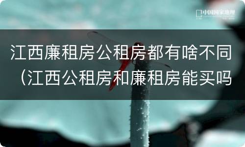 江西廉租房公租房都有啥不同（江西公租房和廉租房能买吗）