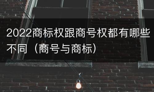 2022商标权跟商号权都有哪些不同（商号与商标）