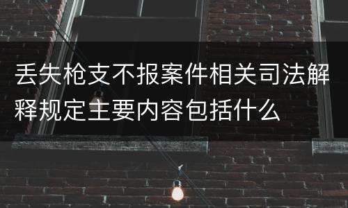 丢失枪支不报案件相关司法解释规定主要内容包括什么