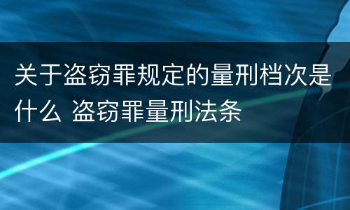 关于盗窃罪规定的量刑档次是什么 盗窃罪量刑法条