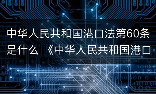 中华人民共和国港口法第60条是什么 《中华人民共和国港口法》