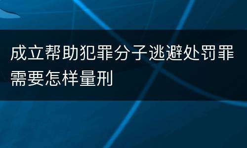 成立帮助犯罪分子逃避处罚罪需要怎样量刑