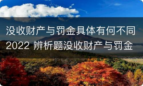 没收财产与罚金具体有何不同2022 辨析题没收财产与罚金