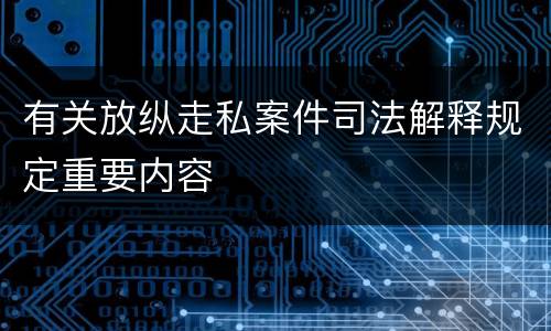 有关放纵走私案件司法解释规定重要内容