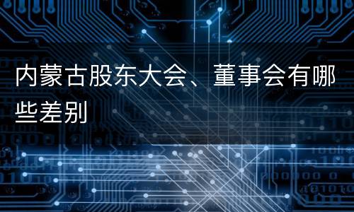 内蒙古股东大会、董事会有哪些差别