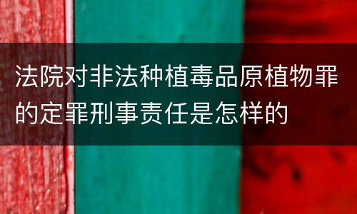 法院对非法种植毒品原植物罪的定罪刑事责任是怎样的