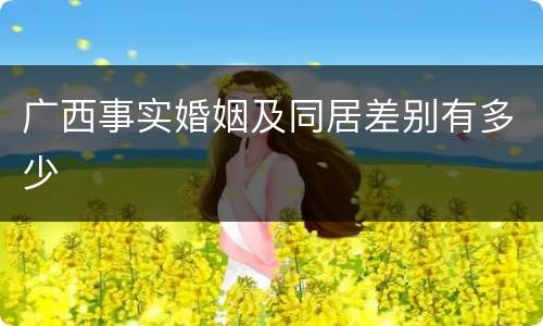 广西事实婚姻及同居差别有多少