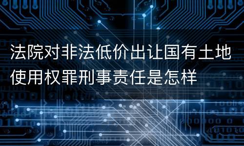 法院对非法低价出让国有土地使用权罪刑事责任是怎样