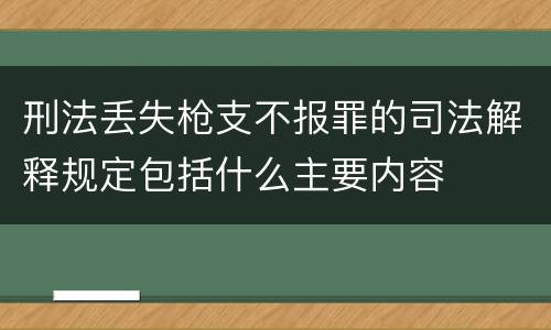 刑法丢失枪支不报罪的司法解释规定包括什么主要内容