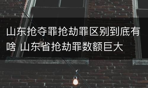 山东抢夺罪抢劫罪区别到底有啥 山东省抢劫罪数额巨大