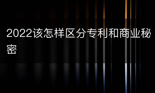 2022该怎样区分专利和商业秘密