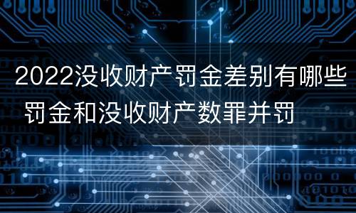 2022没收财产罚金差别有哪些 罚金和没收财产数罪并罚