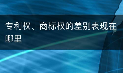 专利权、商标权的差别表现在哪里