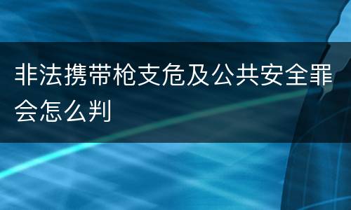 非法携带枪支危及公共安全罪会怎么判