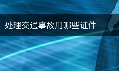 处理交通事故用哪些证件